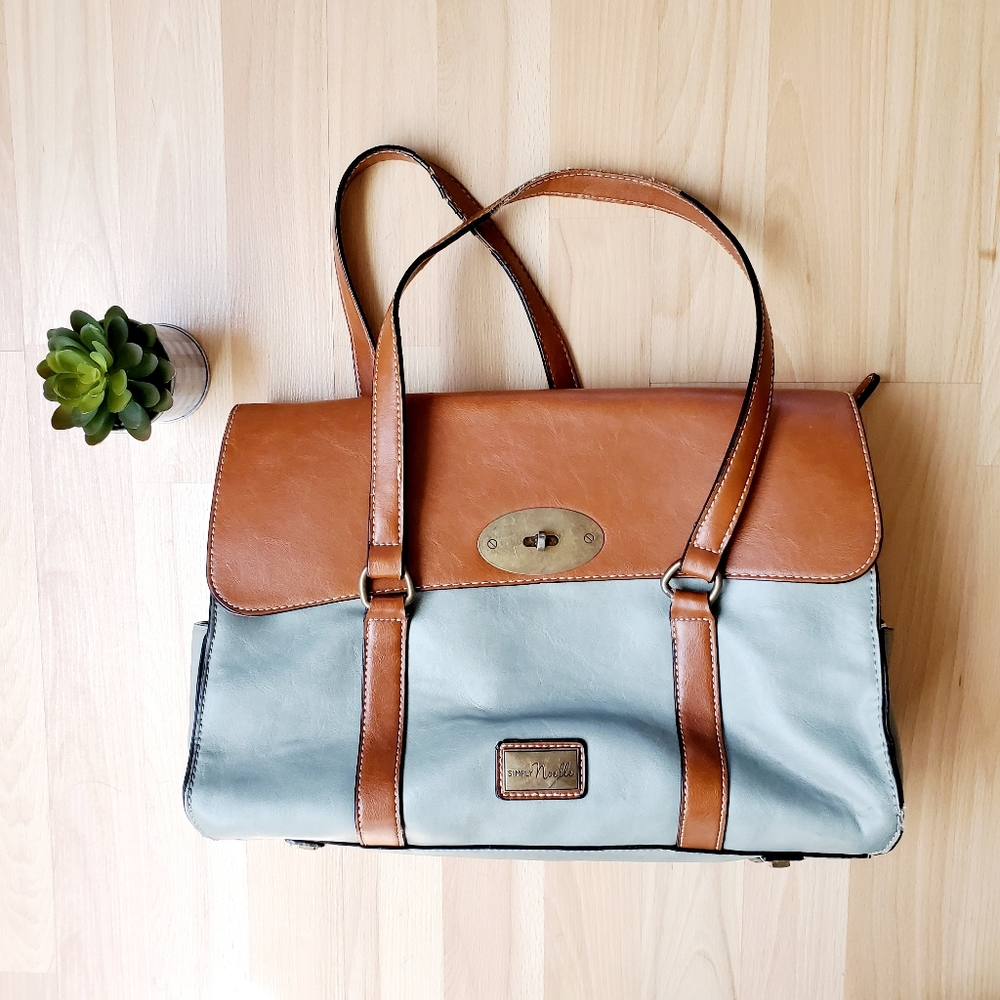 Simply Noelle | Sky Blue/Tan Hand Bag - cute!